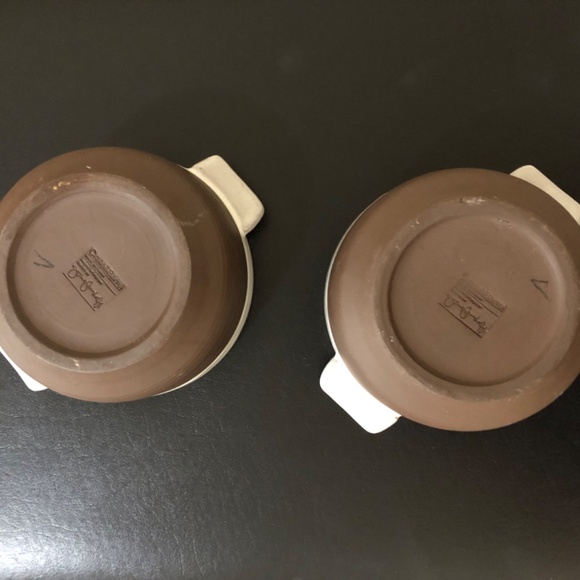 Set of 2 Glazed ceramic soup bowls Crate and Barrel - Picture 2 of 2